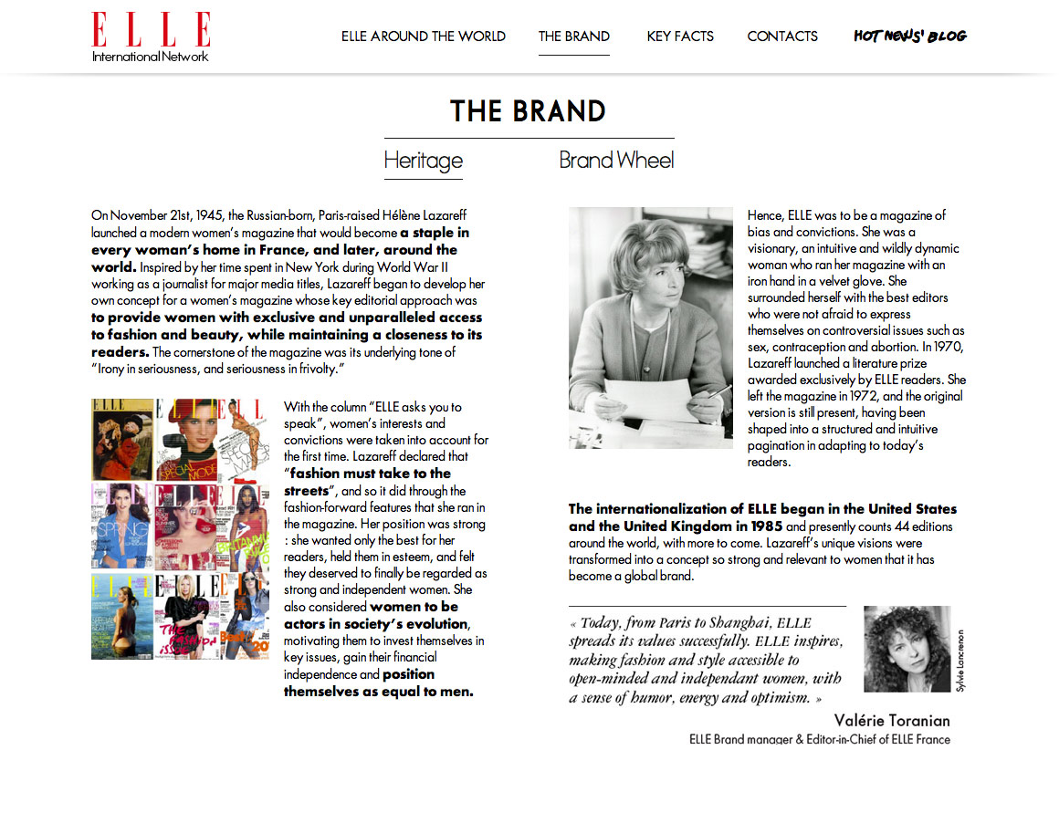Site Internet Elle Around the World pour ELLE
