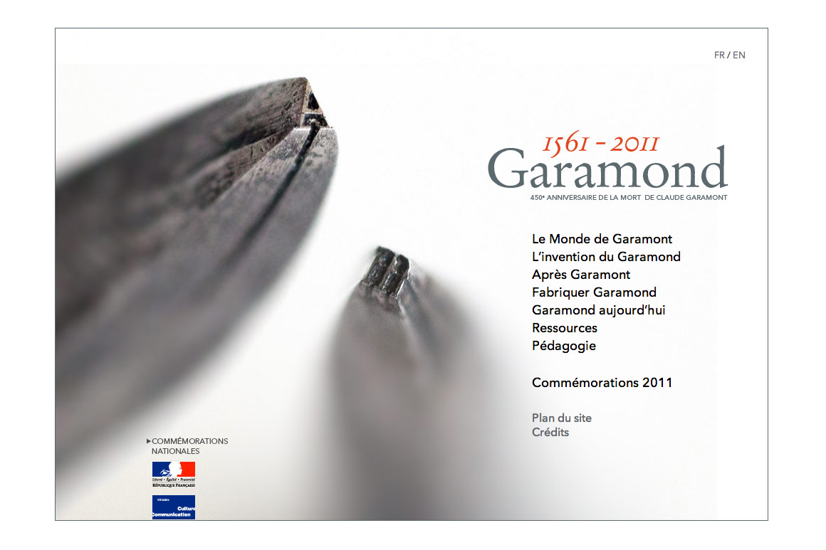 Garamond – site web encyclopédique pour Ministère de la culture et de la communication