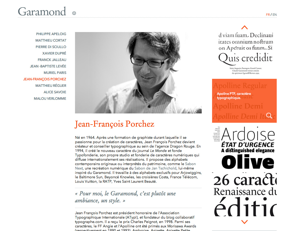 Garamond – site web encyclopédique pour Ministère de la culture et de la communication