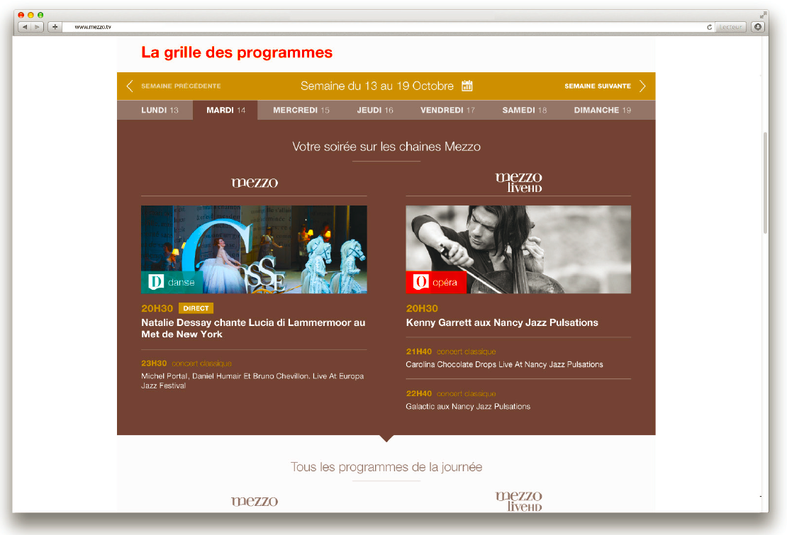 Site Mezzo et Mezzo Live HD pour Lagardère Active